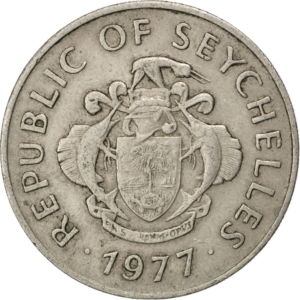 Moneda, Seychelles, Rupee, 1977, MBC, Cobre - níquel, KM:35