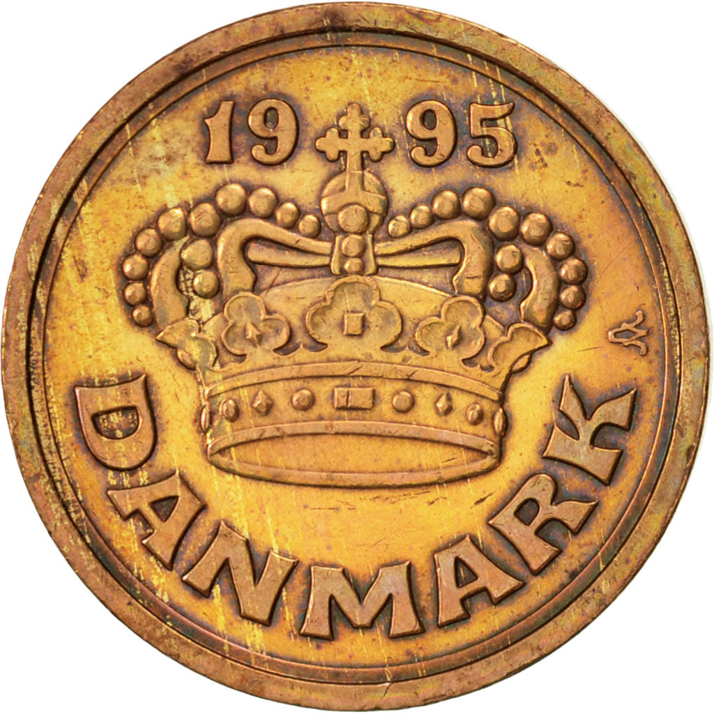 Coin, Denmark, Margrethe II, 50 Öre, 1995, Brondby, EF(40-45), Bronze, KM:866.2