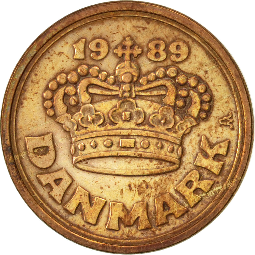 Monnaie, Danemark, Margrethe II, 50 Öre, 1989, Copenhagen, TTB, Bronze