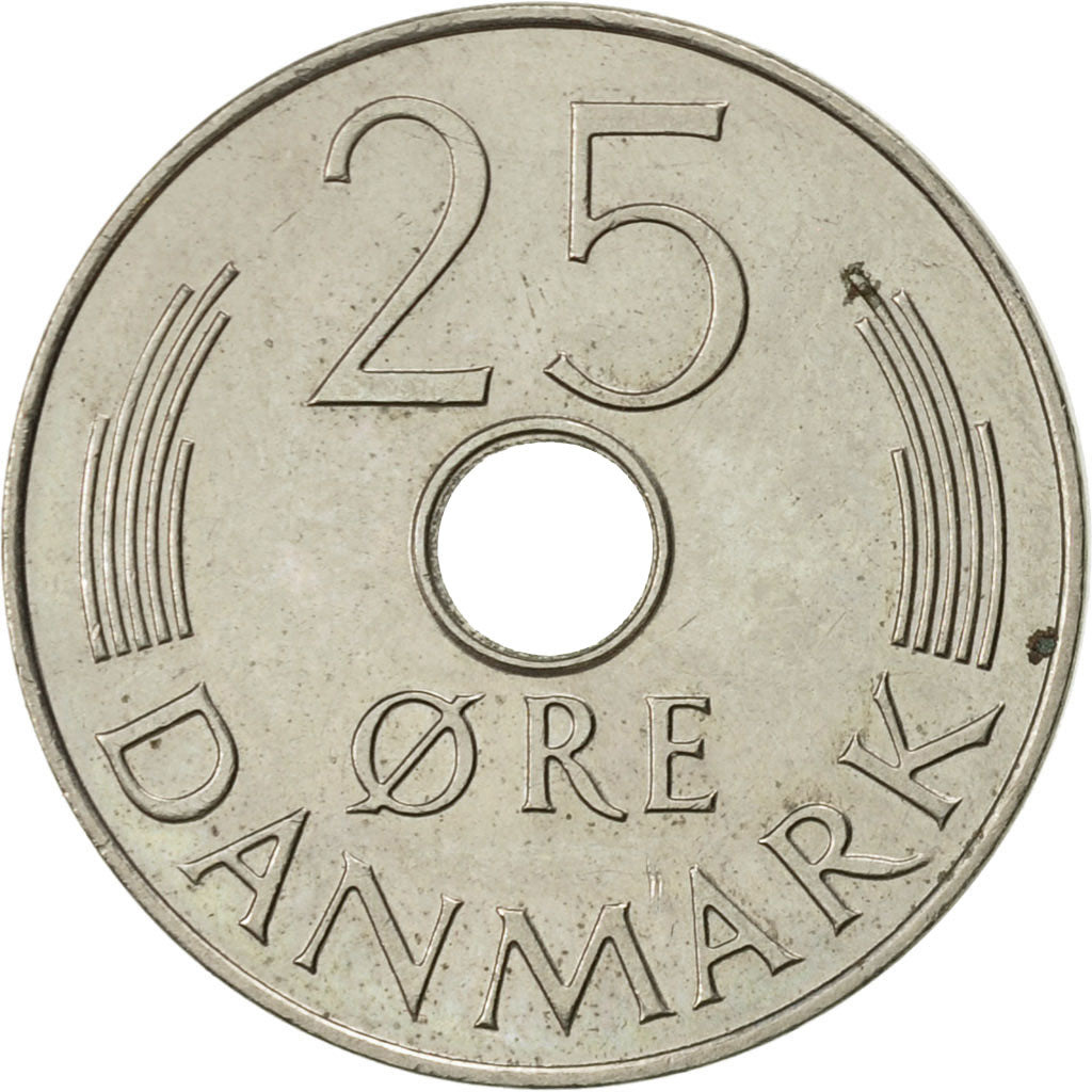 Coin, Denmark, Margrethe II, 25 Öre, 1987, Copenhagen, AU(50-53)