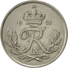 Coin, Denmark, Frederik IX, 25 Öre, 1957, Copenhagen, AU(50-53), Copper-nickel