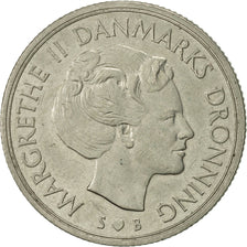 Coin, Denmark, Margrethe II, Krone, 1975, Copenhagen, AU(50-53), Copper-nickel