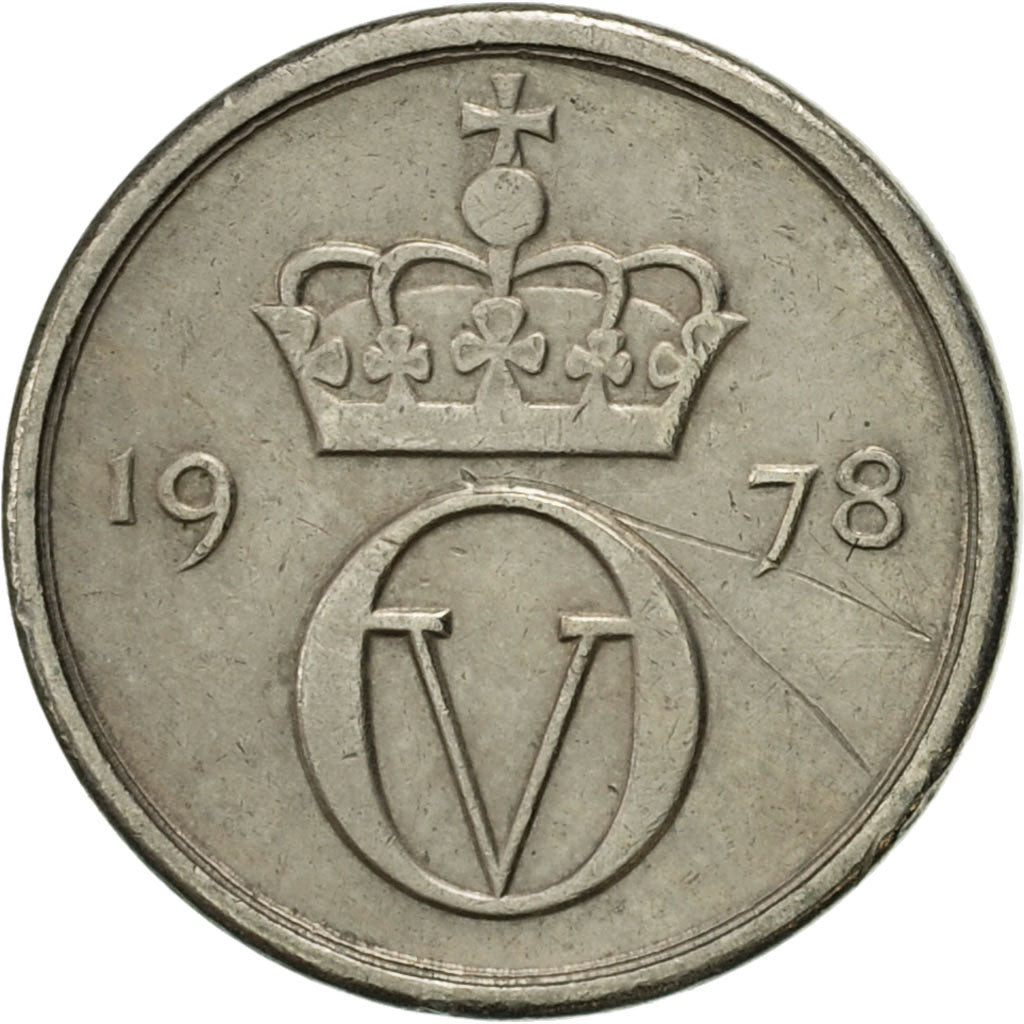 Coin, Norway, Olav V, 10 Öre, 1978, AU(50-53), Copper-nickel, KM:416