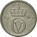 Moneda, Noruega, Olav V, 10 Öre, 1986, MBC+, Cobre - níquel, KM:416