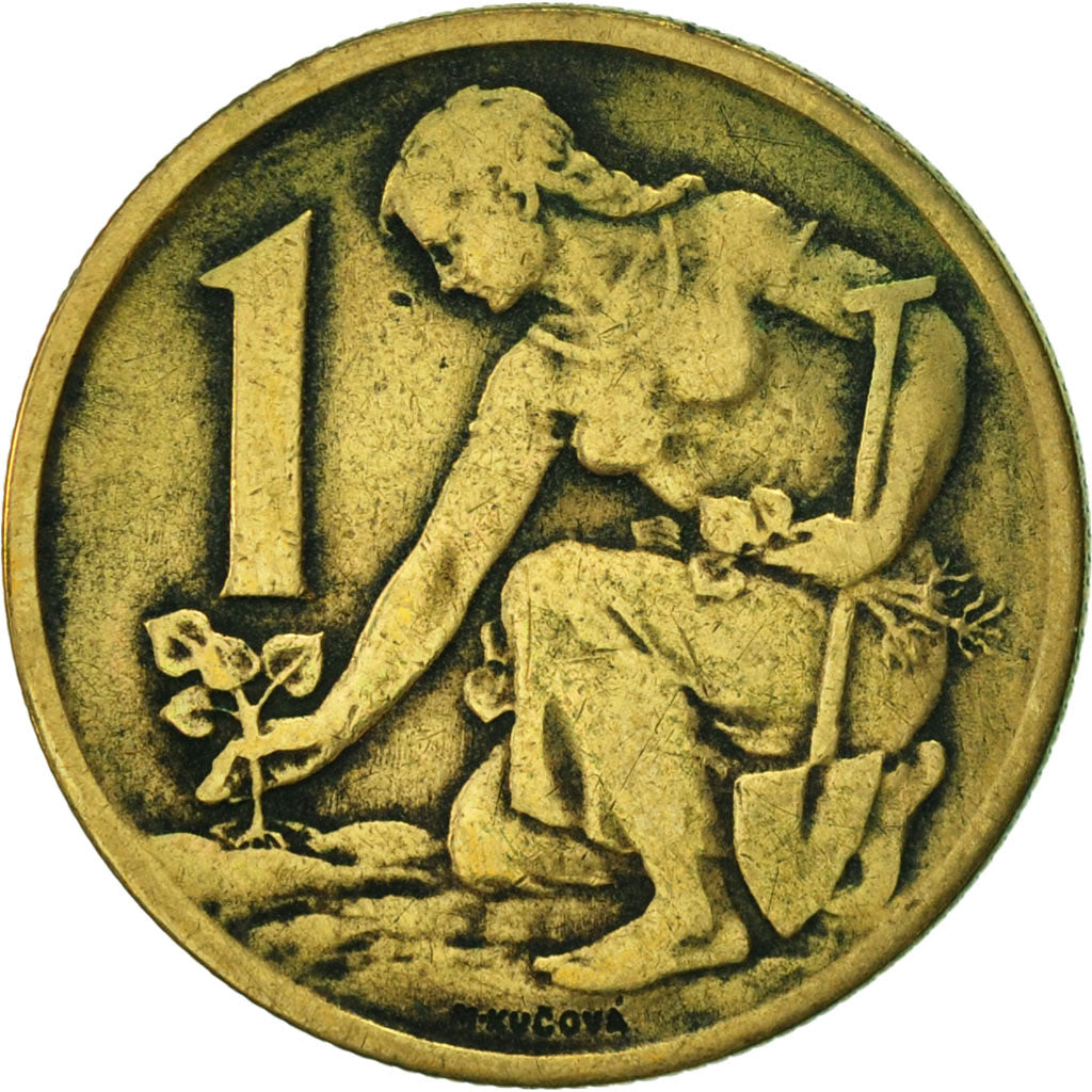 Coin, Czechoslovakia, Koruna, 1963, EF(40-45), Aluminum-Bronze, KM:50