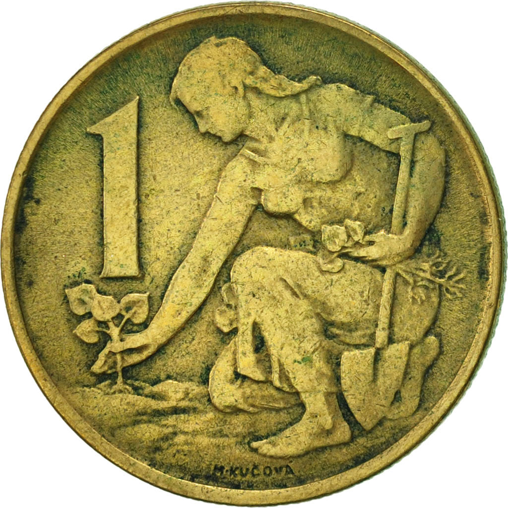 Moneta, Cecoslovacchia, Koruna, 1975, BB, Alluminio-bronzo, KM:50