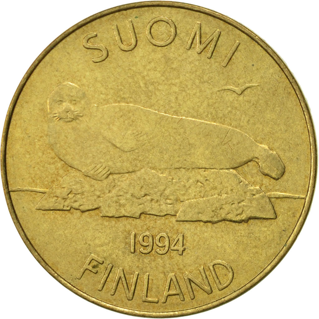 Coin, Finland, 5 Markkaa, 1994, AU(50-53), Copper-Aluminum-Nickel, KM:73