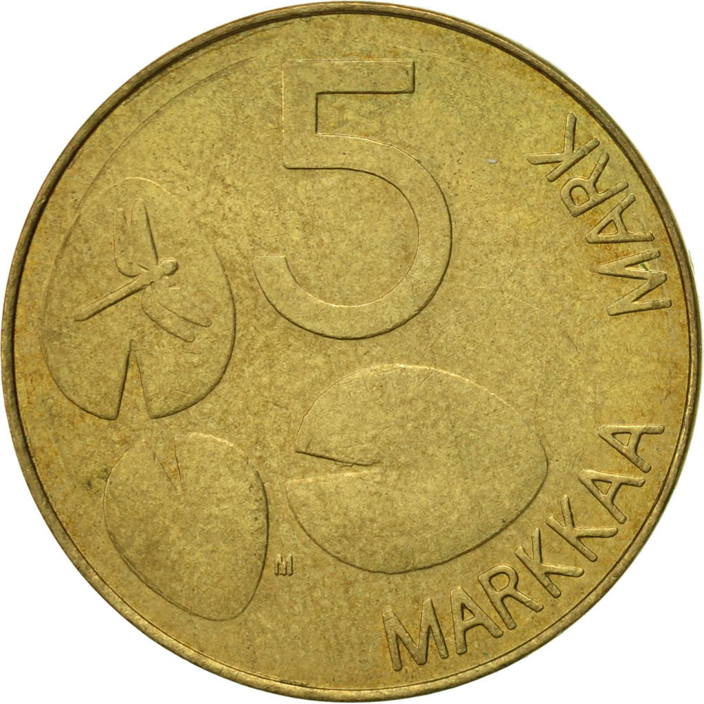 Coin, Finland, 5 Markkaa, 1994, AU(50-53), Copper-Aluminum-Nickel, KM:73