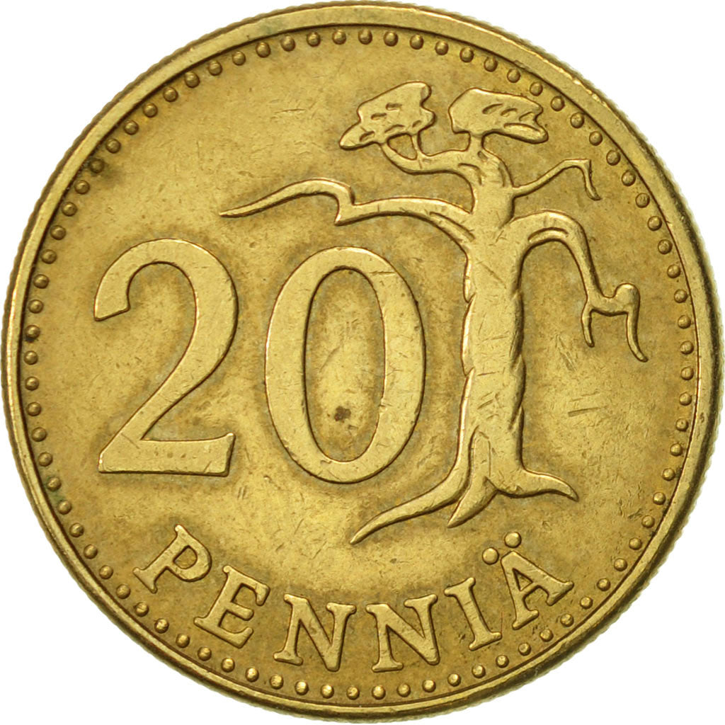 Coin, Finland, 20 Pennia, 1963, AU(55-58), Aluminum-Bronze, KM:47