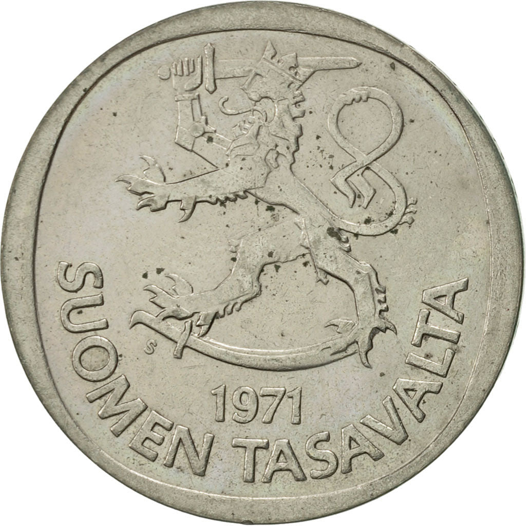 Coin, Finland, Markka, 1971, AU(55-58), Copper-nickel, KM:49a