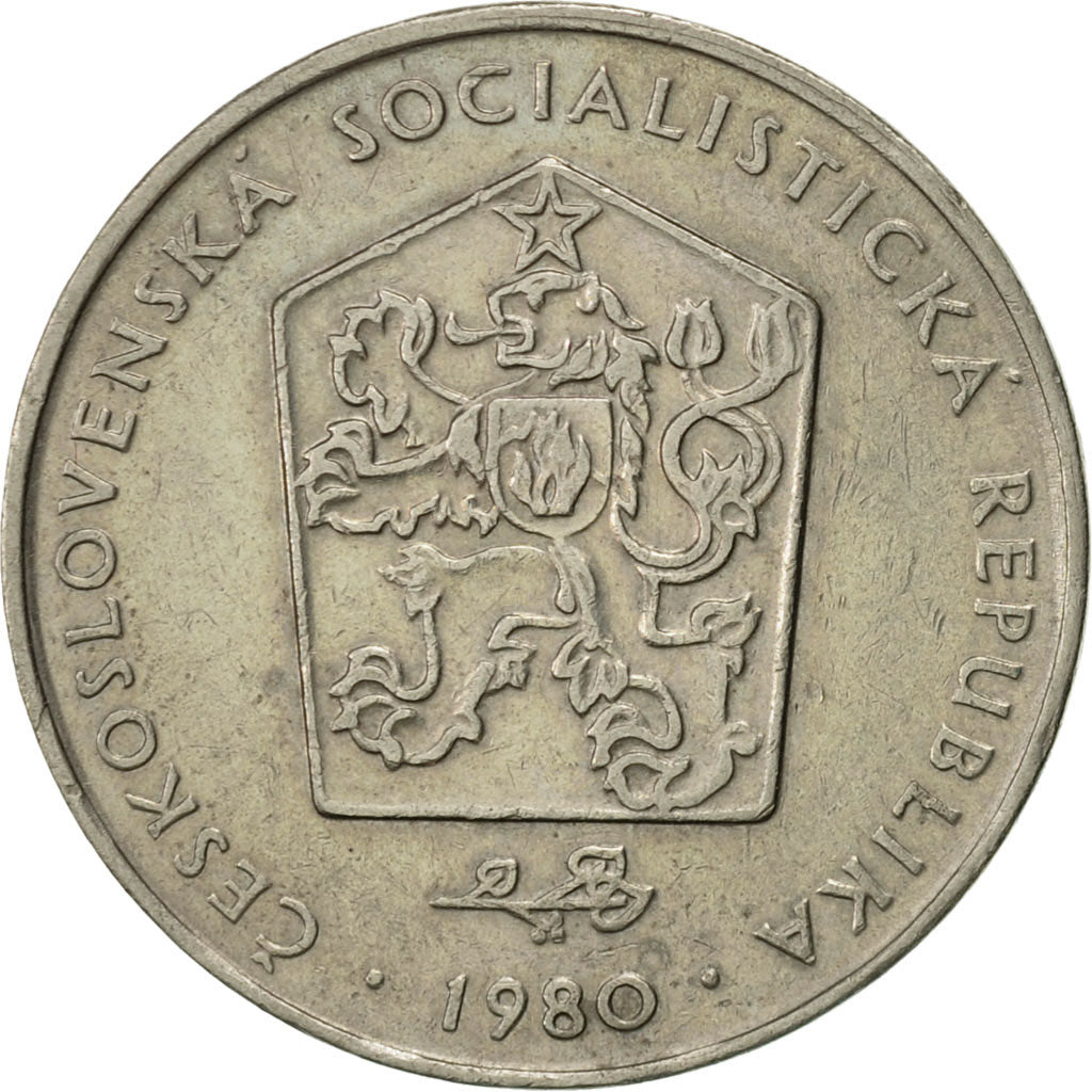 Münze, Tschechoslowakei, 2 Koruny, 1980, SS+, Copper-nickel, KM:75