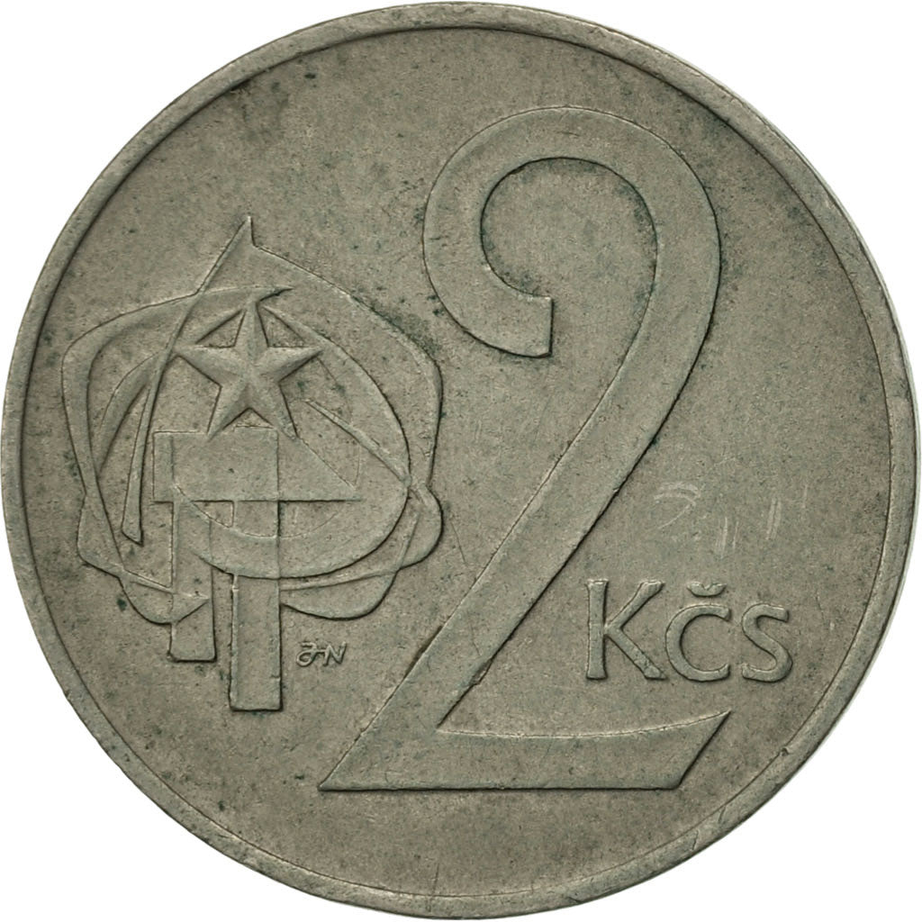 Moneta, Cecoslovacchia, 2 Koruny, 1975, BB+, Rame-nichel, KM:75
