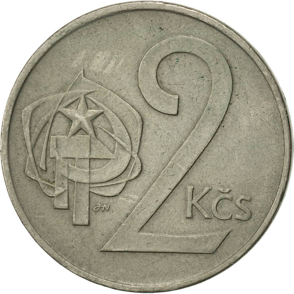 Moneta, Cecoslovacchia, 2 Koruny, 1973, BB+, Rame-nichel, KM:75