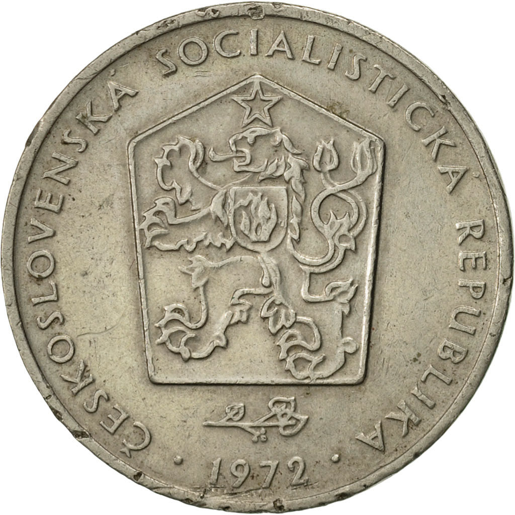 Czechoslovakia, 2 Koruny, 1972, AU(50-53), Copper-nickel, KM:75