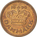 Coin, Denmark, Margrethe II, 25 Öre, 1990, MS(63), Bronze, KM:868.1
