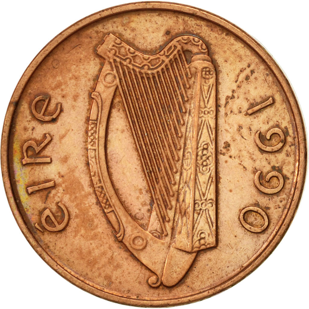 IRELAND REPUBLIC, Penny, 1990, TTB+, Copper Plated Steel, KM:20a