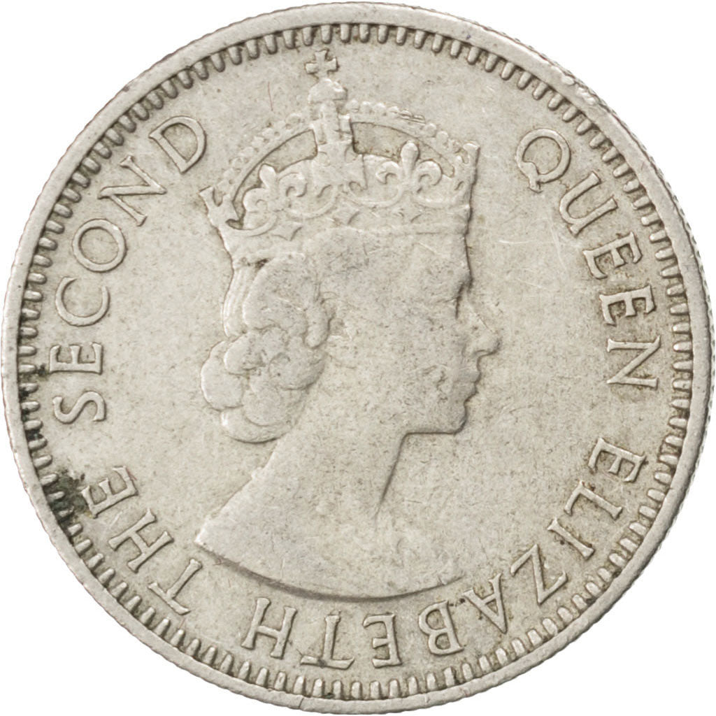 MALAYA & BRITISH BORNEO, 10 Cents, 1956, KM #2, EF(40-45), Copper-Nickel, 19.5,.
