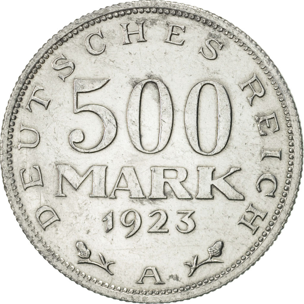 GERMANY, WEIMAR REPUBLIC, 500 Mark, 1923, Berlin, AU(55-58), Aluminum, KM:36