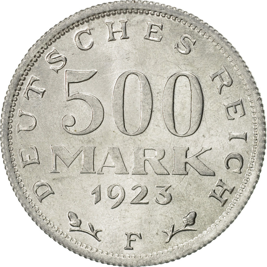 GERMANY, WEIMAR REPUBLIC, 500 Mark, 1923, Stuttgart, AU(55-58), Aluminum, KM:36