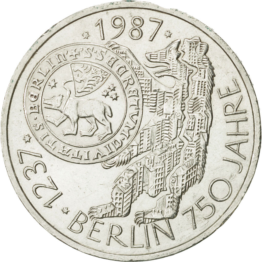 Coin, GERMANY - FEDERAL REPUBLIC, 10 Mark, 1987, Hamburg, Germany, AU(55-58)