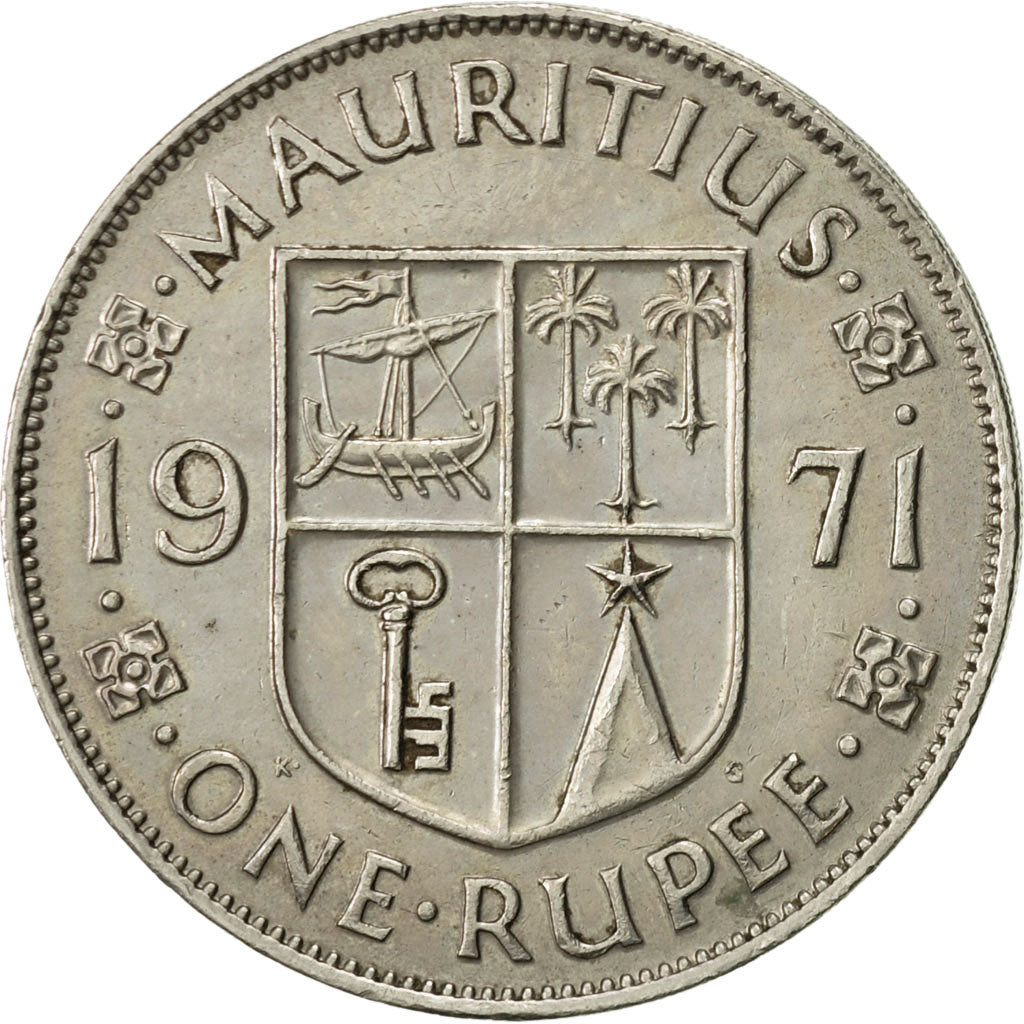 Coin, Mauritius, Elizabeth II, Rupee, 1971, EF(40-45), Copper-nickel, KM:35.1