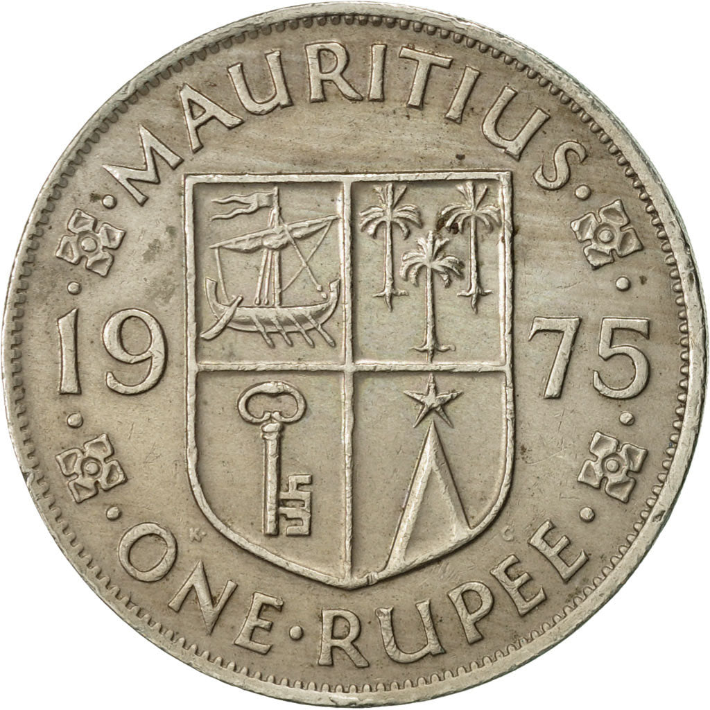 Coin, Mauritius, Elizabeth II, Rupee, 1975, AU(50-53), Copper-nickel, KM:35.1