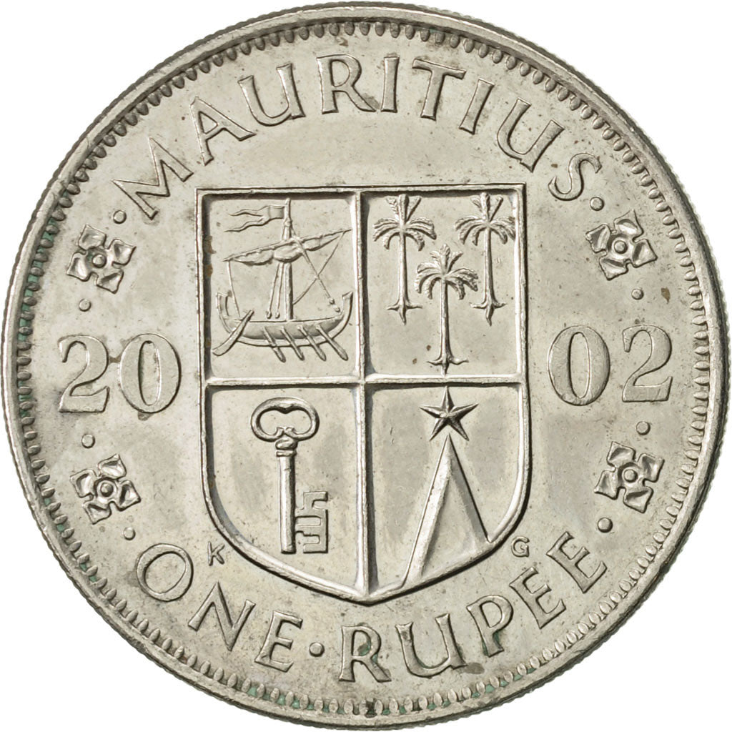 Coin, Mauritius, Rupee, 2002, AU(50-53), Copper-nickel, KM:55