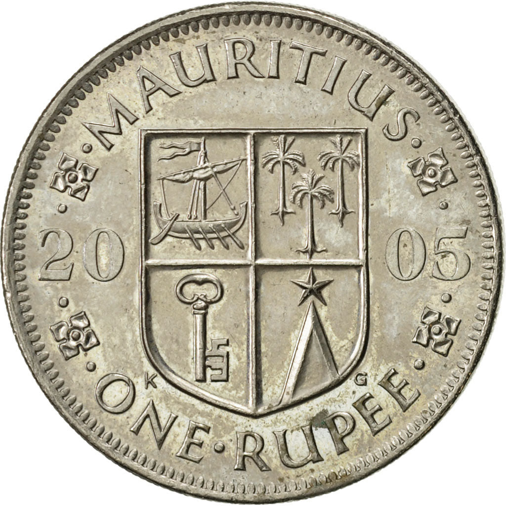 Coin, Mauritius, Rupee, 2005, AU(55-58), Copper-nickel, KM:55