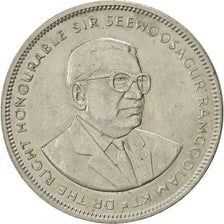 Coin, Mauritius, 5 Rupees, 1992, AU(55-58), Copper-nickel, KM:56