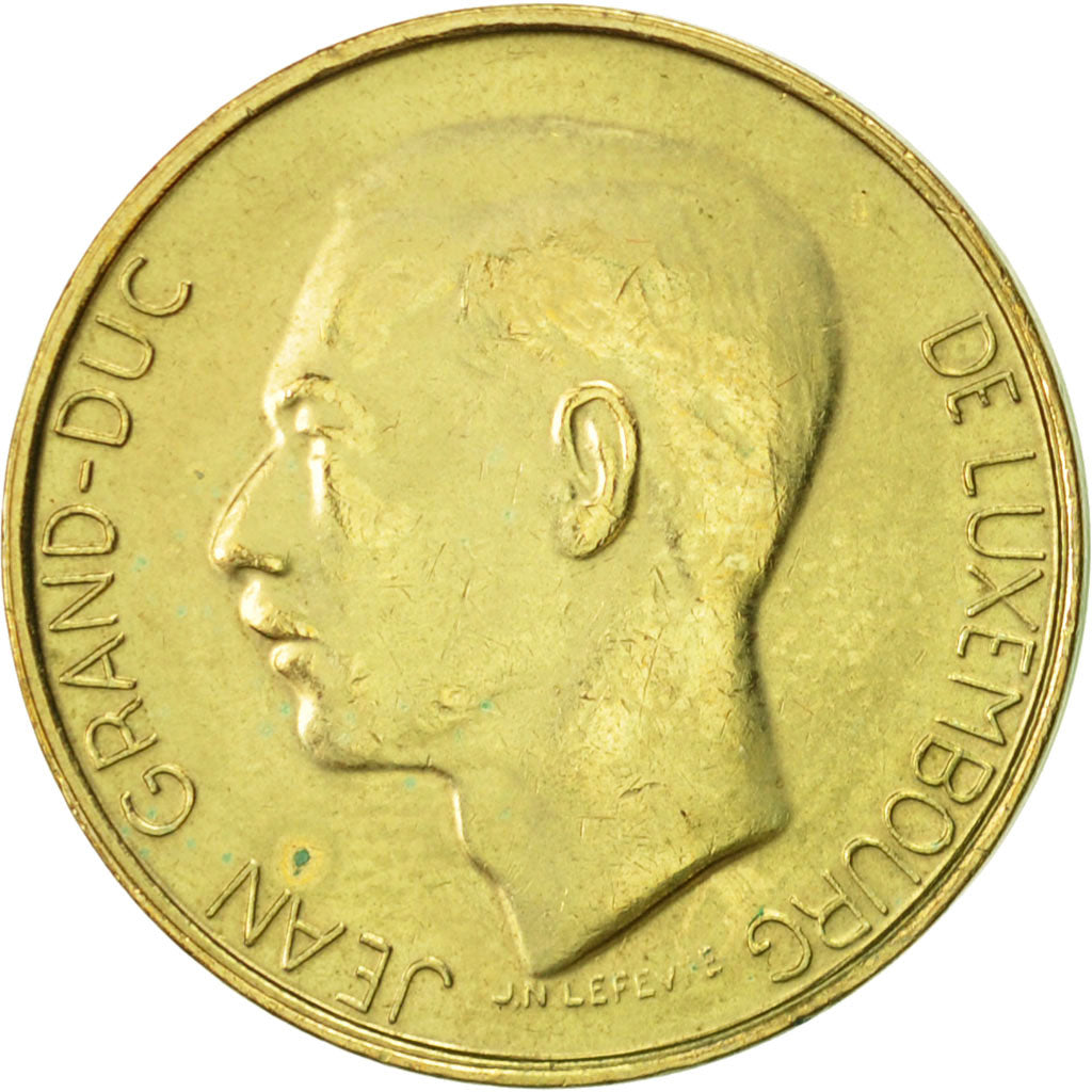 Coin, Luxembourg, Jean, 5 Francs, 1990, AU(50-53), Aluminum-Bronze, KM:65