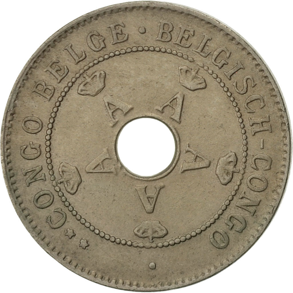 Belgian Congo, 10 Centimes, 1922, Heaton, AU(55-58), Copper-nickel, KM:18