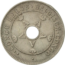 Belgisch-Kongo, 10 Centimes, 1924, Heaton, VZ, Copper-nickel, KM:18