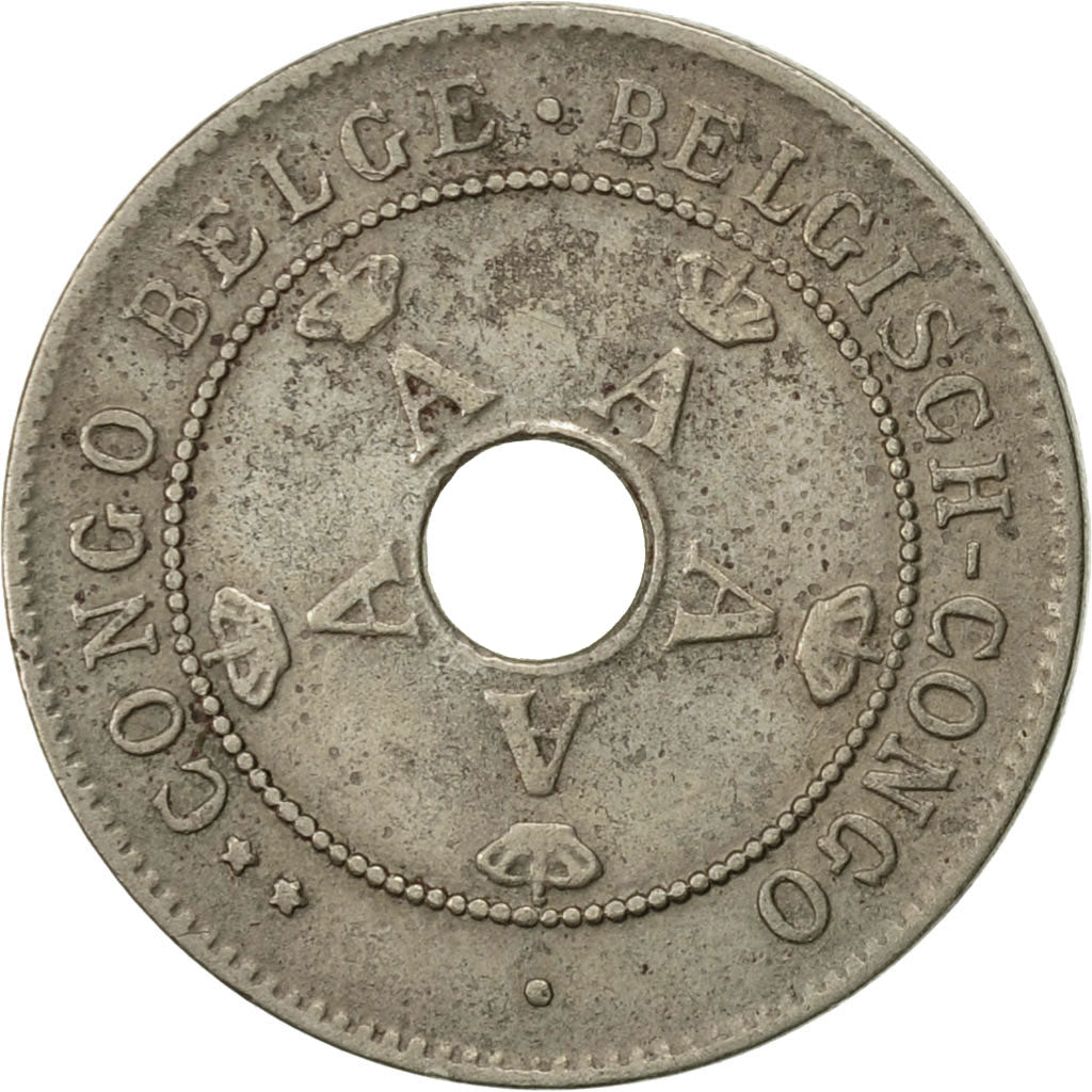 Belgian Congo, 10 Centimes, 1919, Heaton, AU(55-58), Copper-nickel, KM:18