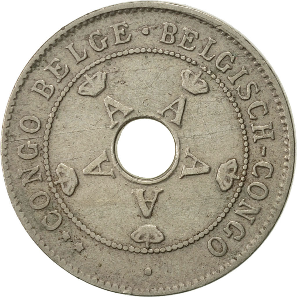 Belgian Congo, 10 Centimes, 1927, Heaton, AU(50-53), Copper-nickel, KM:18