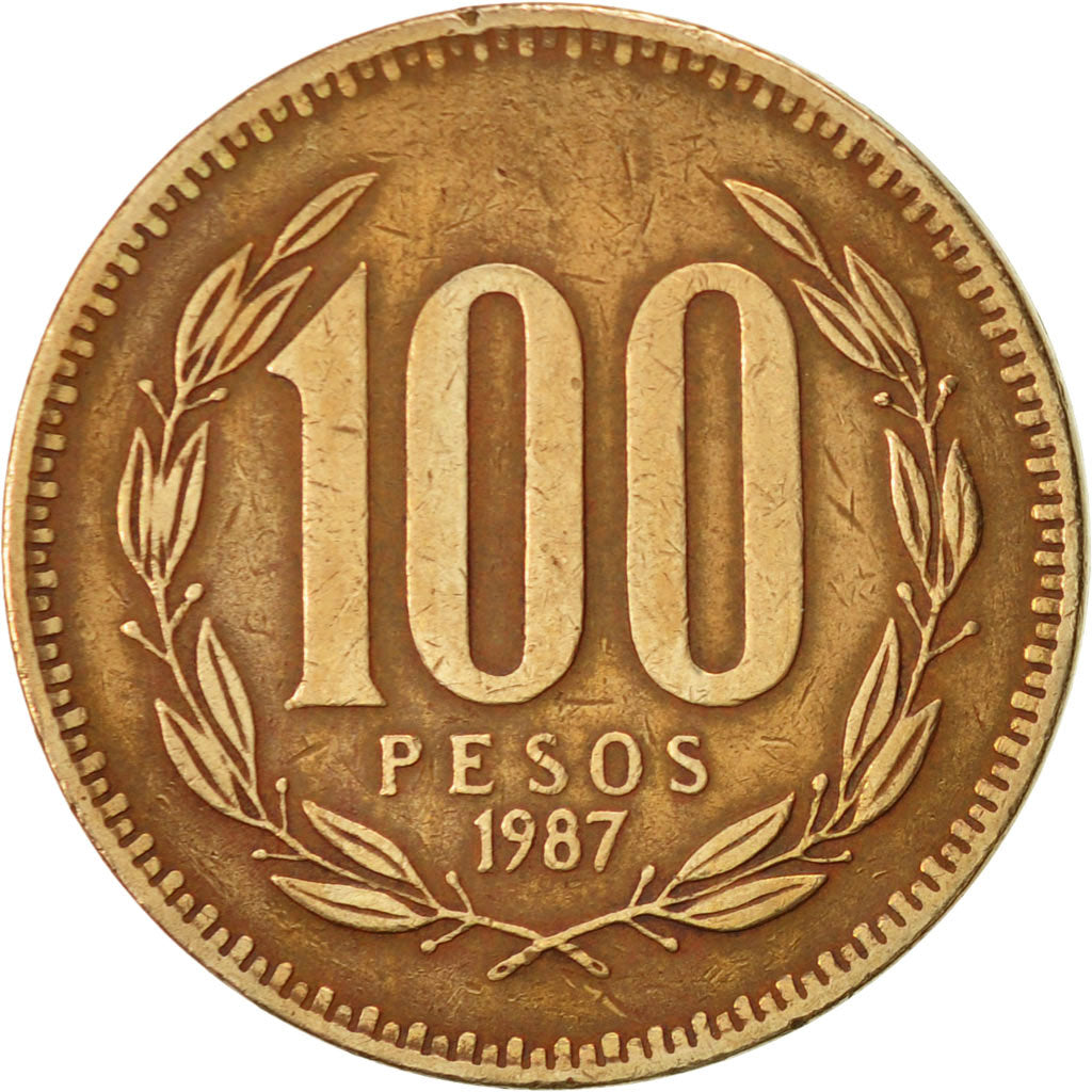 Münze, Chile, 100 Pesos, 1987, Santiago, SS, Aluminum-Bronze, KM:226.1