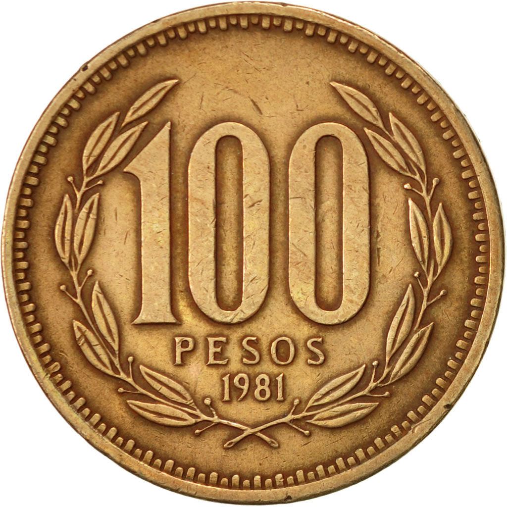 Coin, Chile, 100 Pesos, 1981, Santiago, AU(50-53), Aluminum-Bronze, KM:226.1