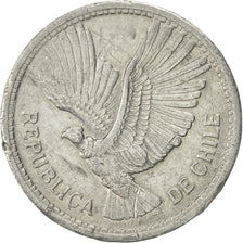 Munten, Chili, 10 Pesos, 1958, ZF+, Aluminium, KM:181