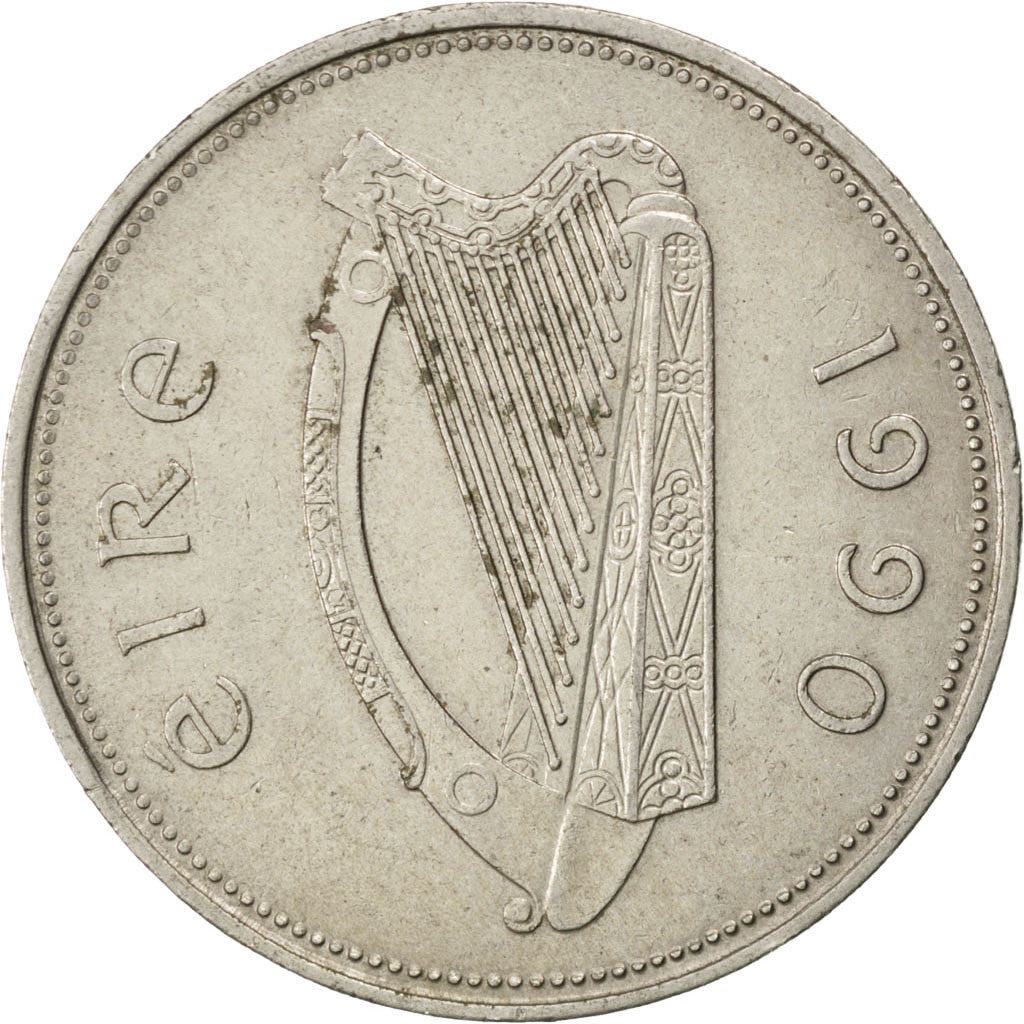 Coin, IRELAND REPUBLIC, Punt, Pound, 1990, EF(40-45), Copper-nickel, KM:27