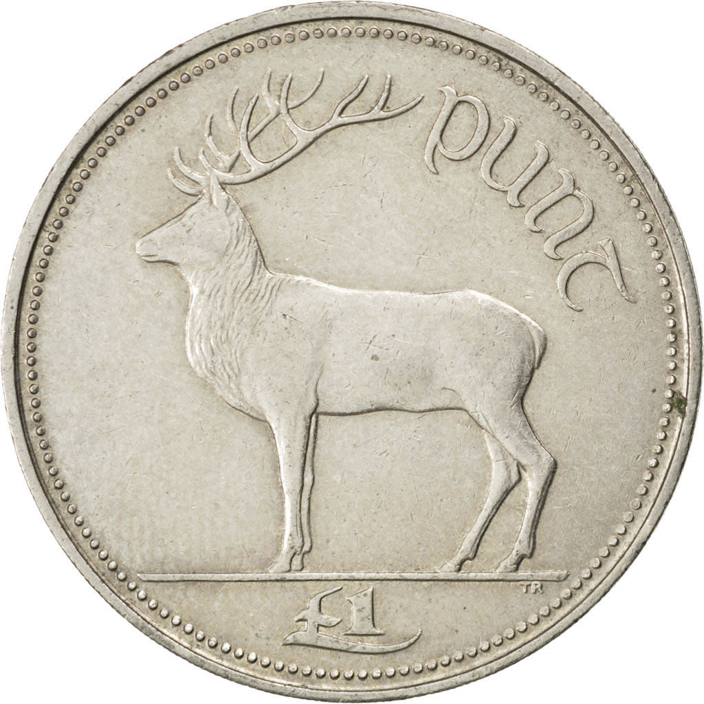 Coin, IRELAND REPUBLIC, Punt, Pound, 1990, EF(40-45), Copper-nickel, KM:27