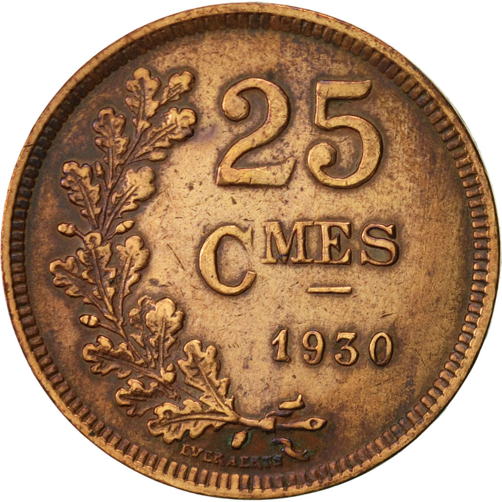 Coin, Luxembourg, Charlotte, 25 Centimes, 1930, EF(40-45), Bronze, KM:42