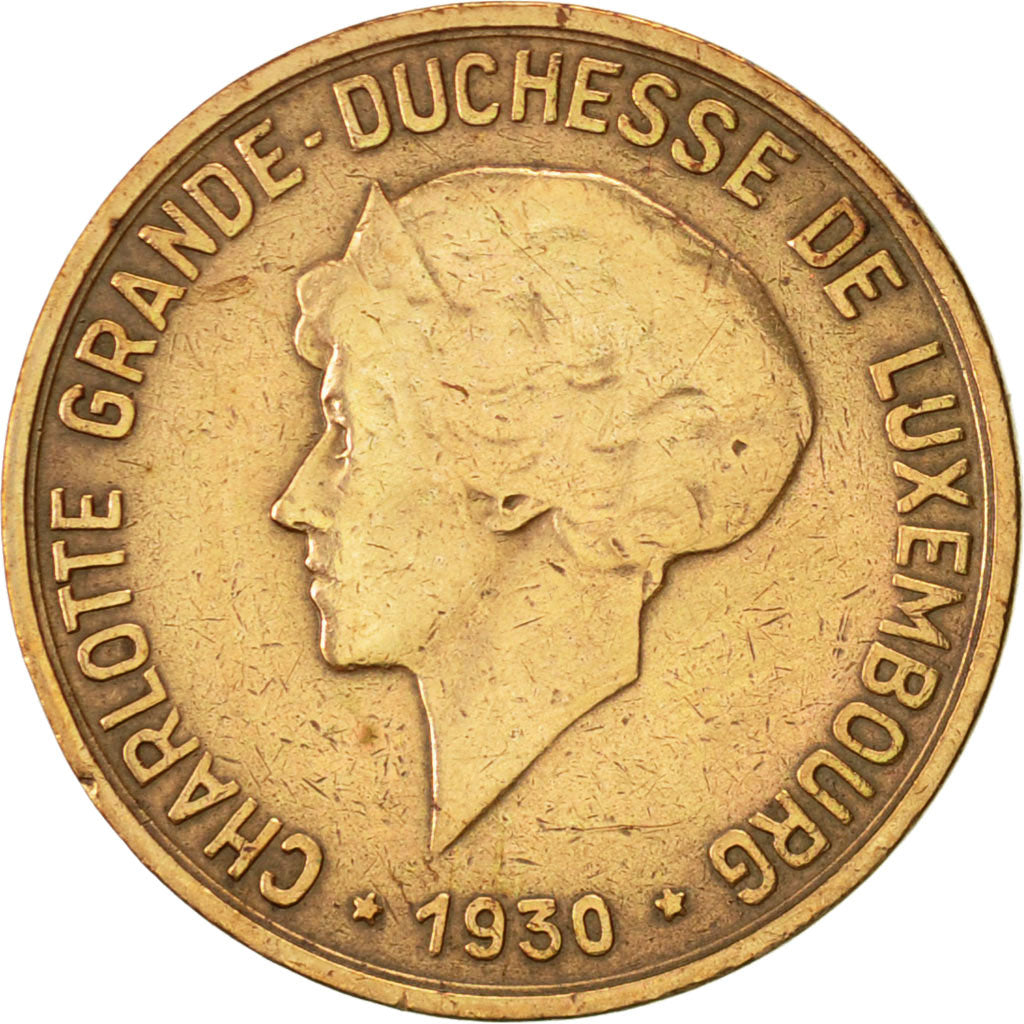 Coin, Luxembourg, Charlotte, 10 Centimes, 1930, VF(20-25), Bronze, KM:41