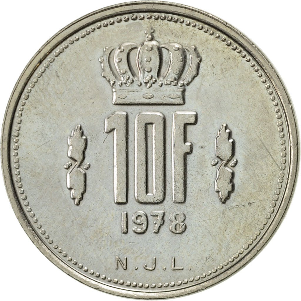 Coin, Luxembourg, Jean, 10 Francs, 1978, AU(55-58), Nickel, KM:57