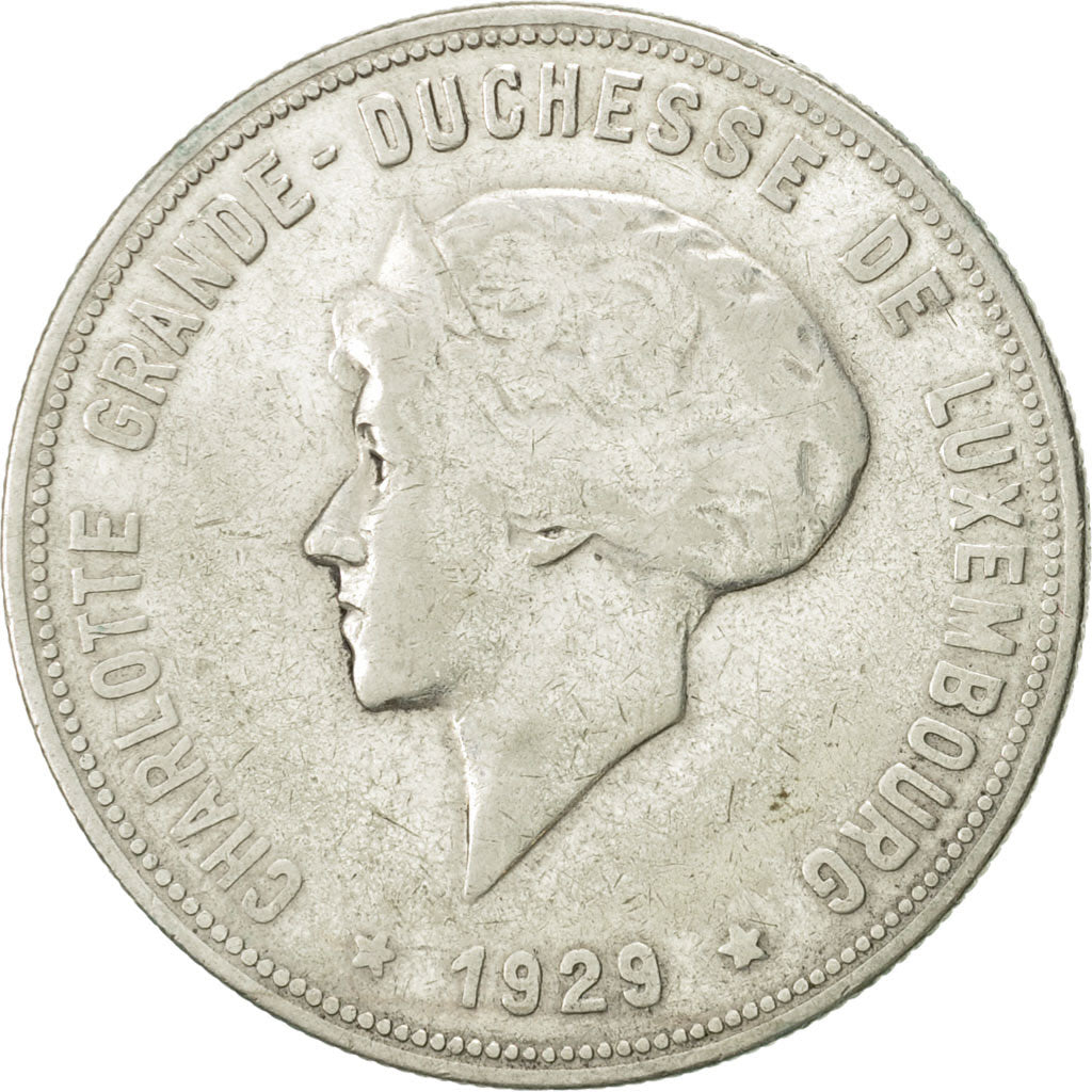 Lussemburgo, Charlotte, 10 Francs, 1929, BB, Argento, KM:39