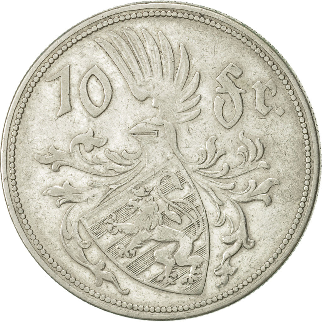 Lussemburgo, Charlotte, 10 Francs, 1929, BB, Argento, KM:39