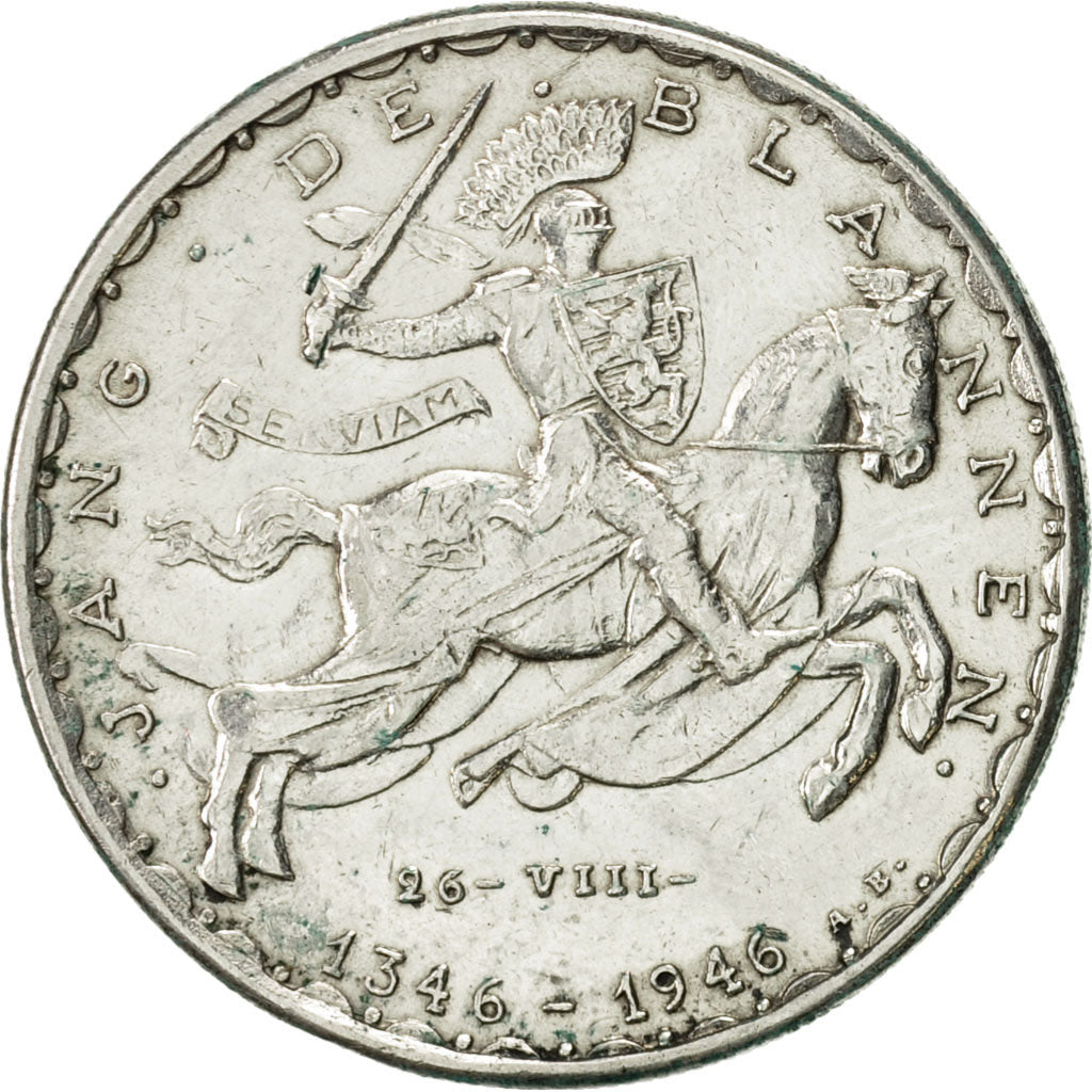 Luxembourg, Charlotte, 20 Francs, 1946, AU(50-53), Silver, KM:47