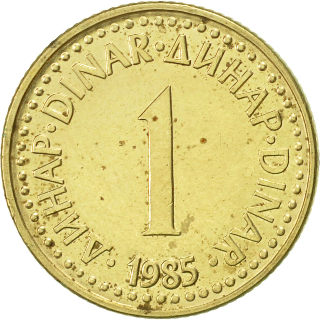 Coin, Yugoslavia, Dinar, 1985, AU(55-58), Nickel-brass, KM:86