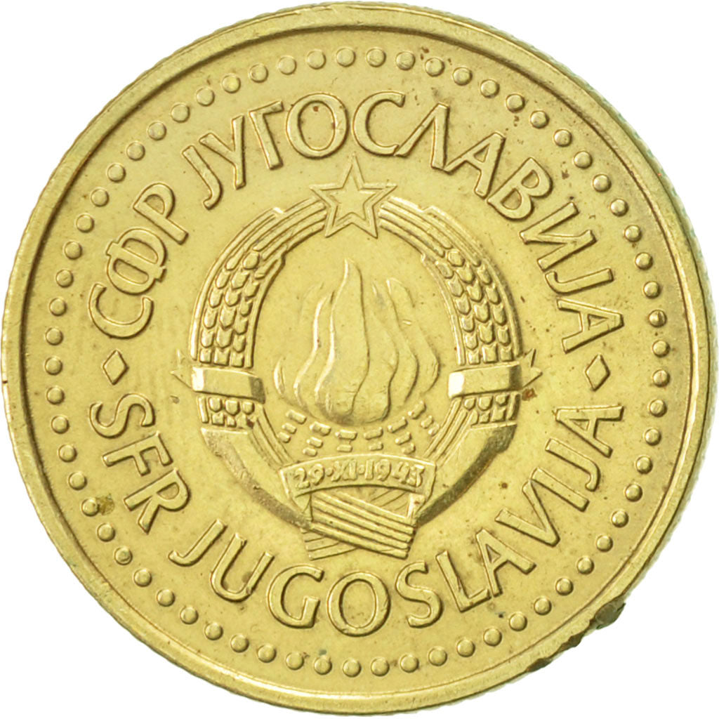 Coin, Yugoslavia, Dinar, 1986, AU(55-58), Nickel-brass, KM:86