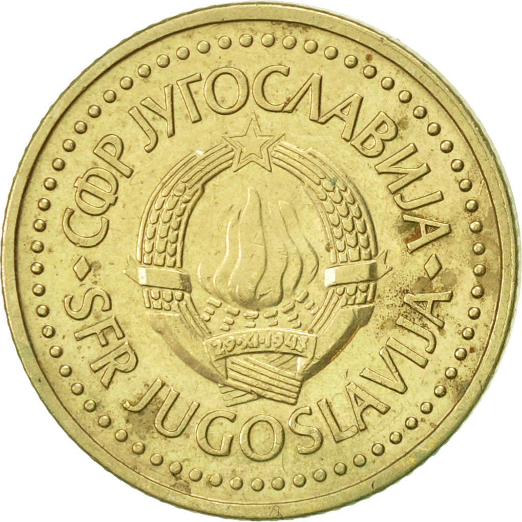Coin, Yugoslavia, Dinar, 1982, AU(55-58), Nickel-brass, KM:86