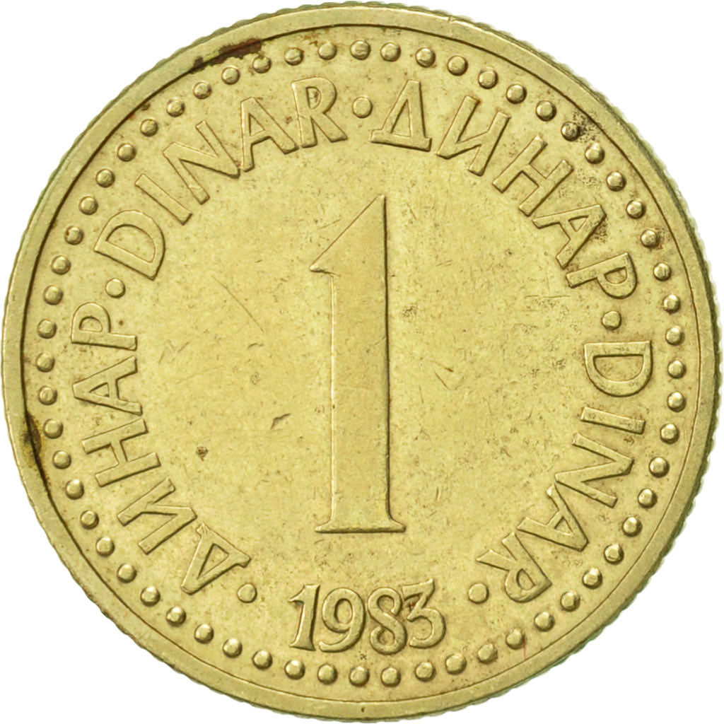 Coin, Yugoslavia, Dinar, 1983, AU(55-58), Nickel-brass, KM:86