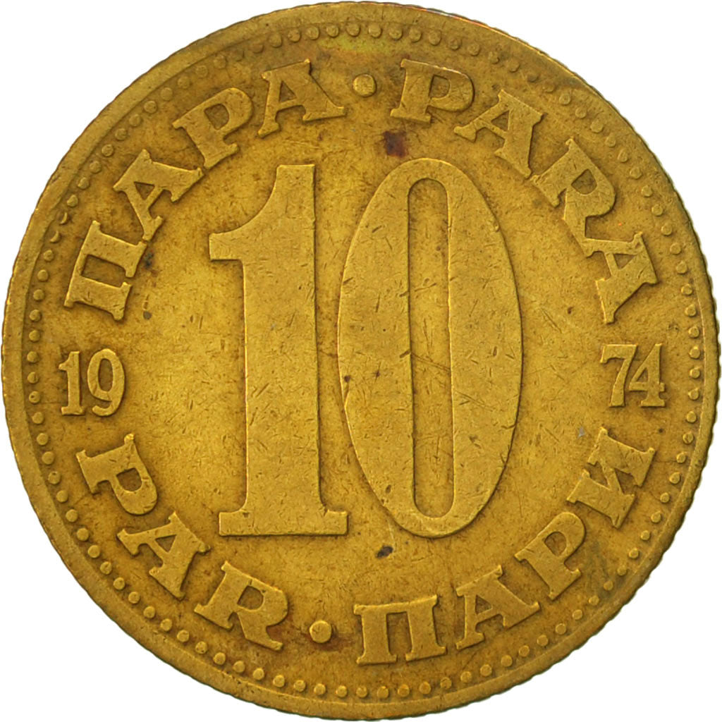 Yugoslavia, 10 Para, 1974, AU(50-53), Brass, KM:44